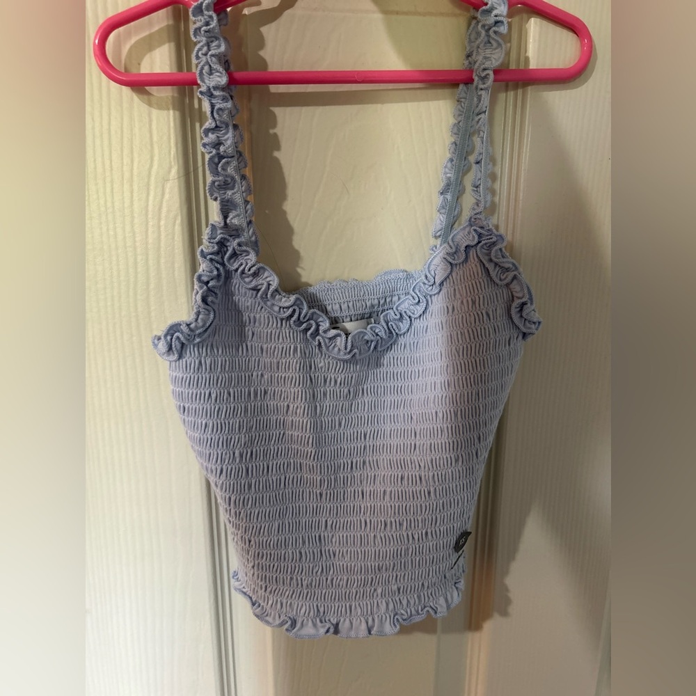 Hollister Smocked Blue Bodysuit with Ruffles